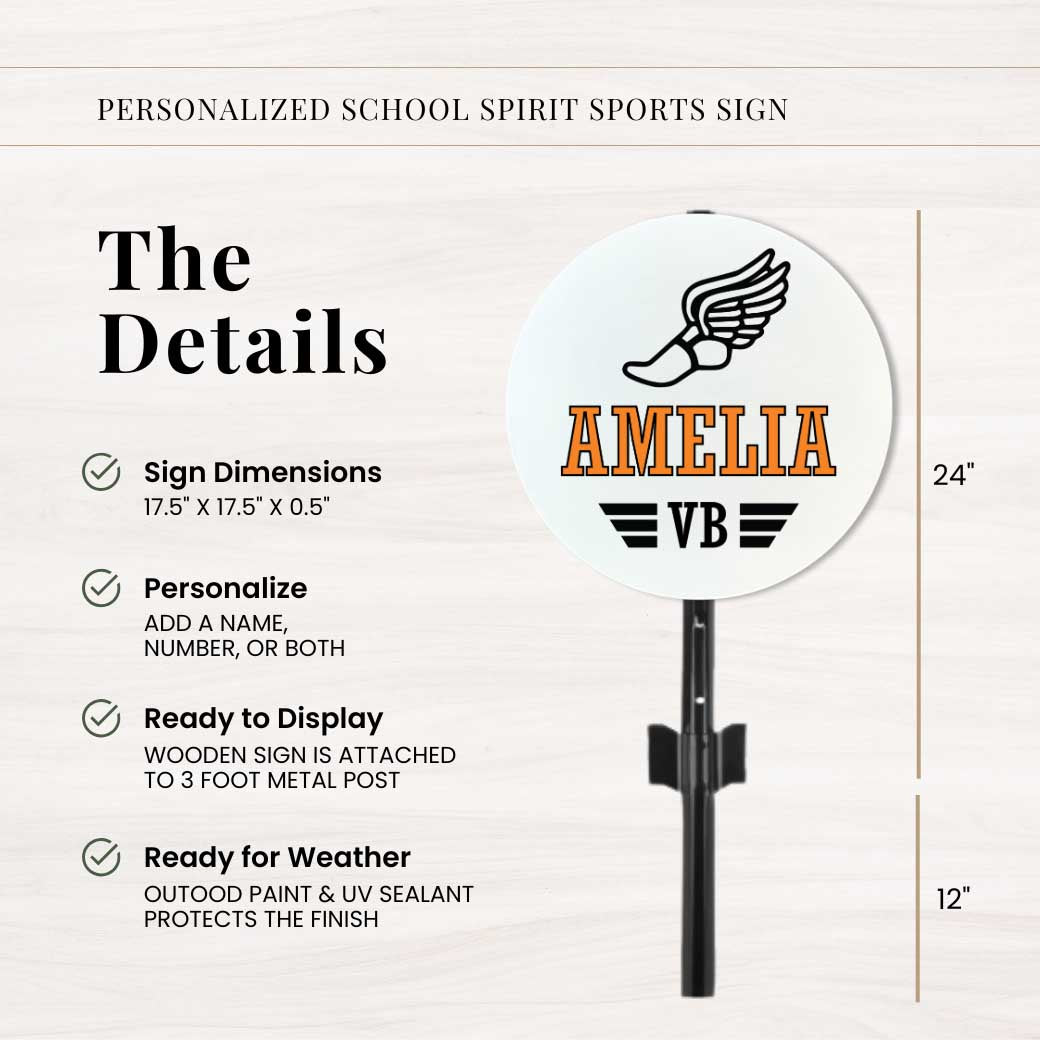 School Spirit Wooden Yard Sign - Track &amp; Field
