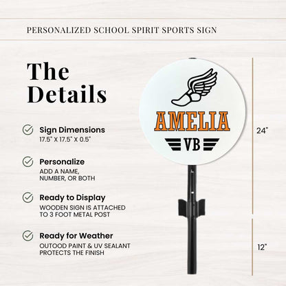 School Spirit Wooden Yard Sign - Track &amp; Field