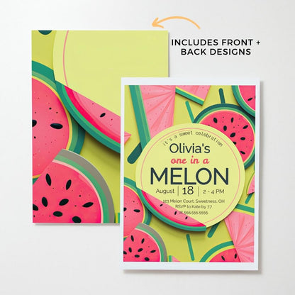 Tutti Fruiti Melon First Birthday Invite by Birchmark Designs