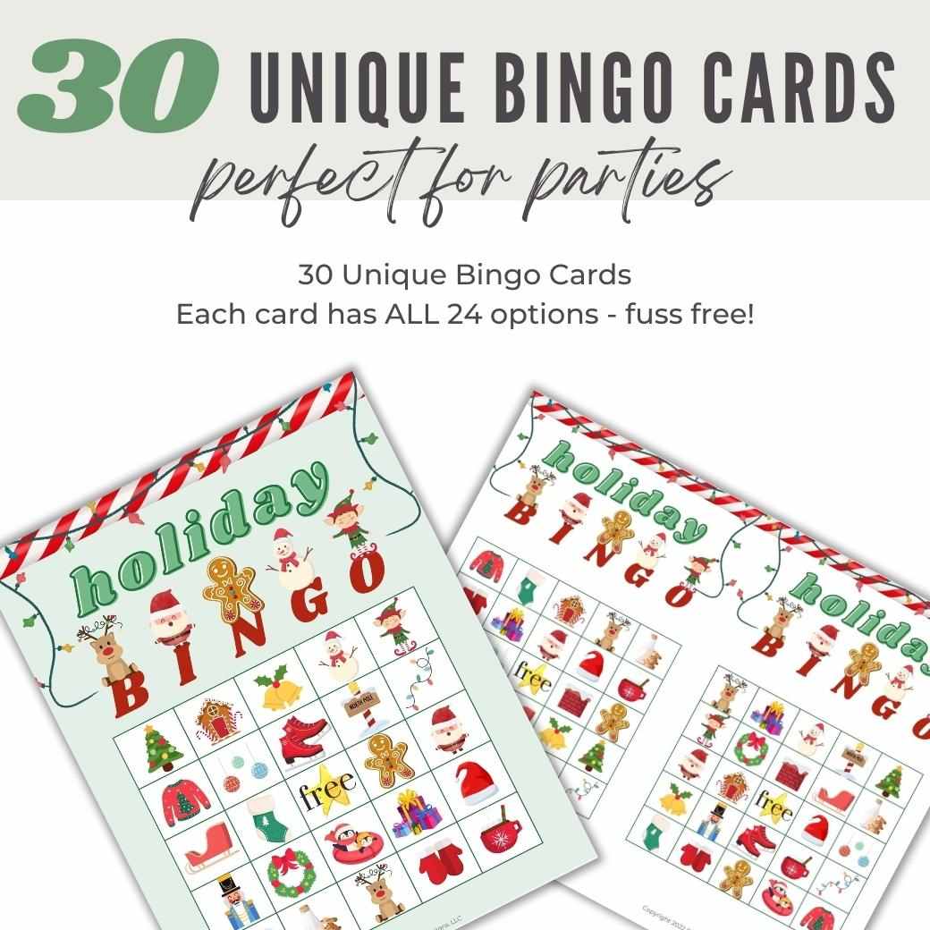 Printable Christmas Bingo for Kids by Birchmark Designs