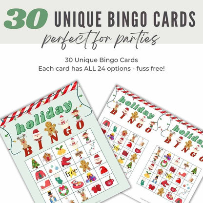 Printable Christmas Bingo for Kids by Birchmark Designs