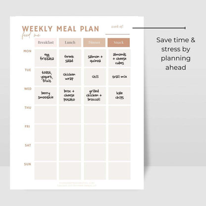 Weekly Meal Plan by Birchmark Designs