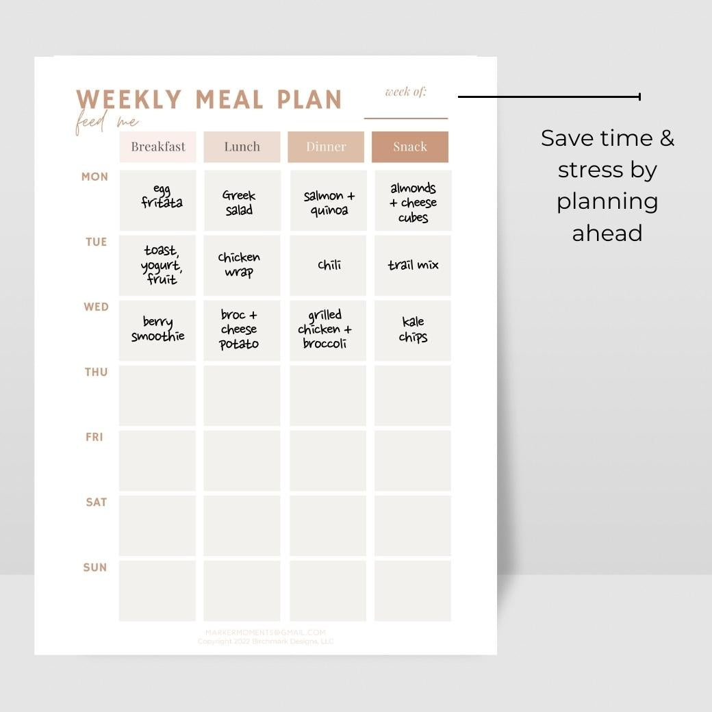 Printable Meal Planner by Birchmark Designs