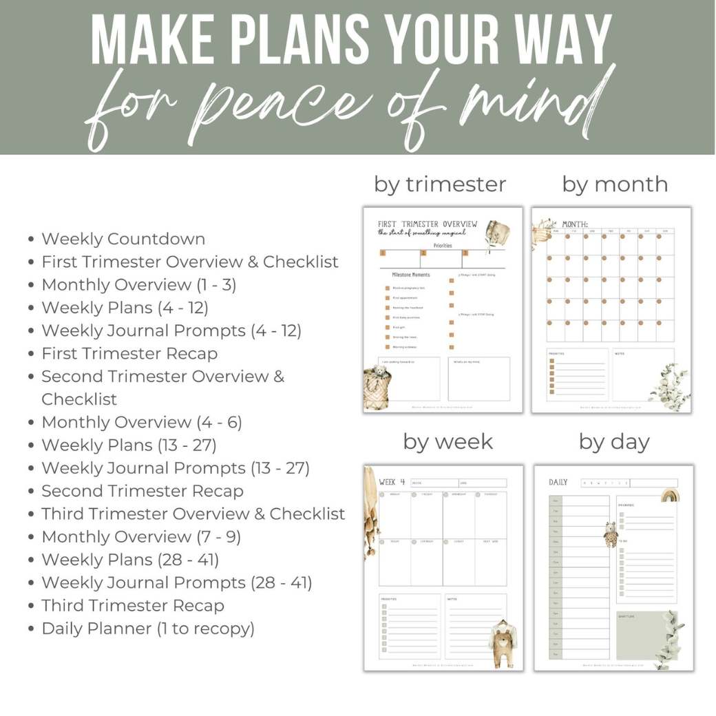 Weekly Pregnancy Countdown by by Birchmark Designs