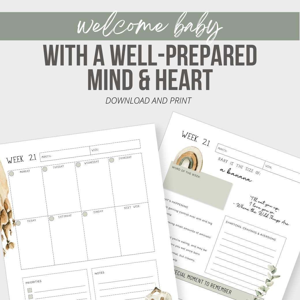 Boho Baby Printable Pregnancy Calendar - Birchmark Designs boho-baby-printable-pregnancy-calendar-birchmark-designs