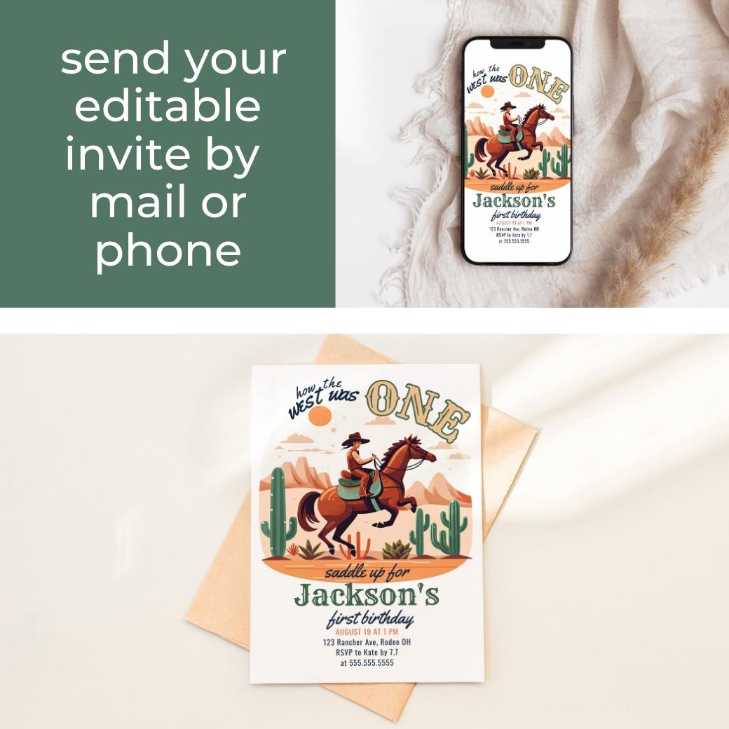 Wild West First Birthday Invite by Birchmark Designs