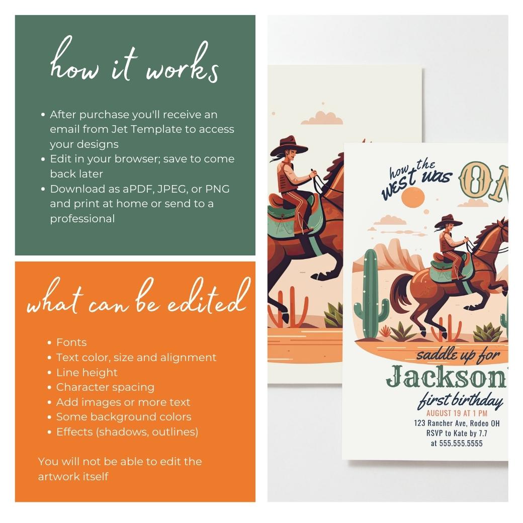 Wild West First Birthday Invite by Birchmark Designs