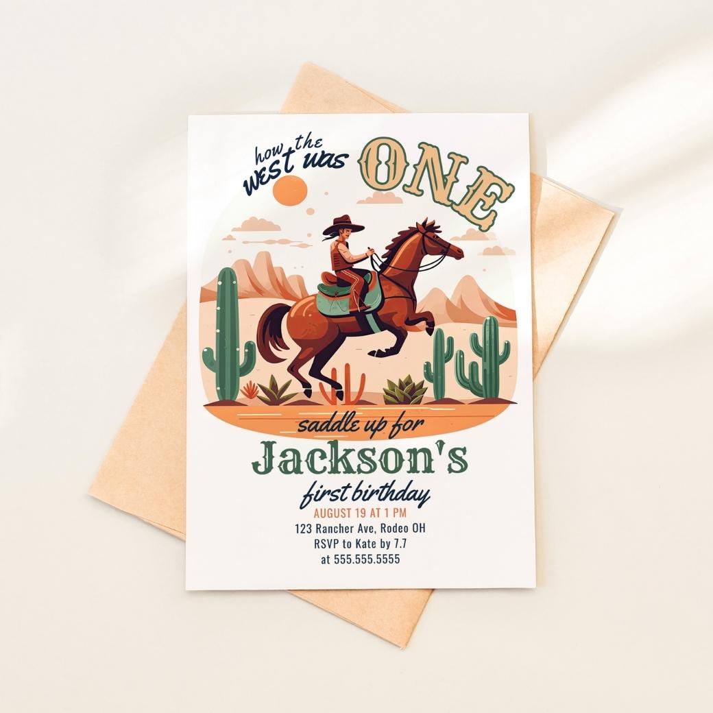 Wild West First Birthday Invite by Birchmark Designs