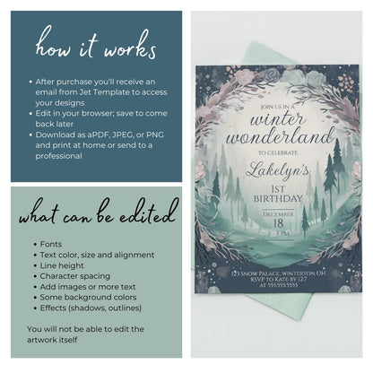 Winter Onderland First Birthday Invite by Birchmark Designs