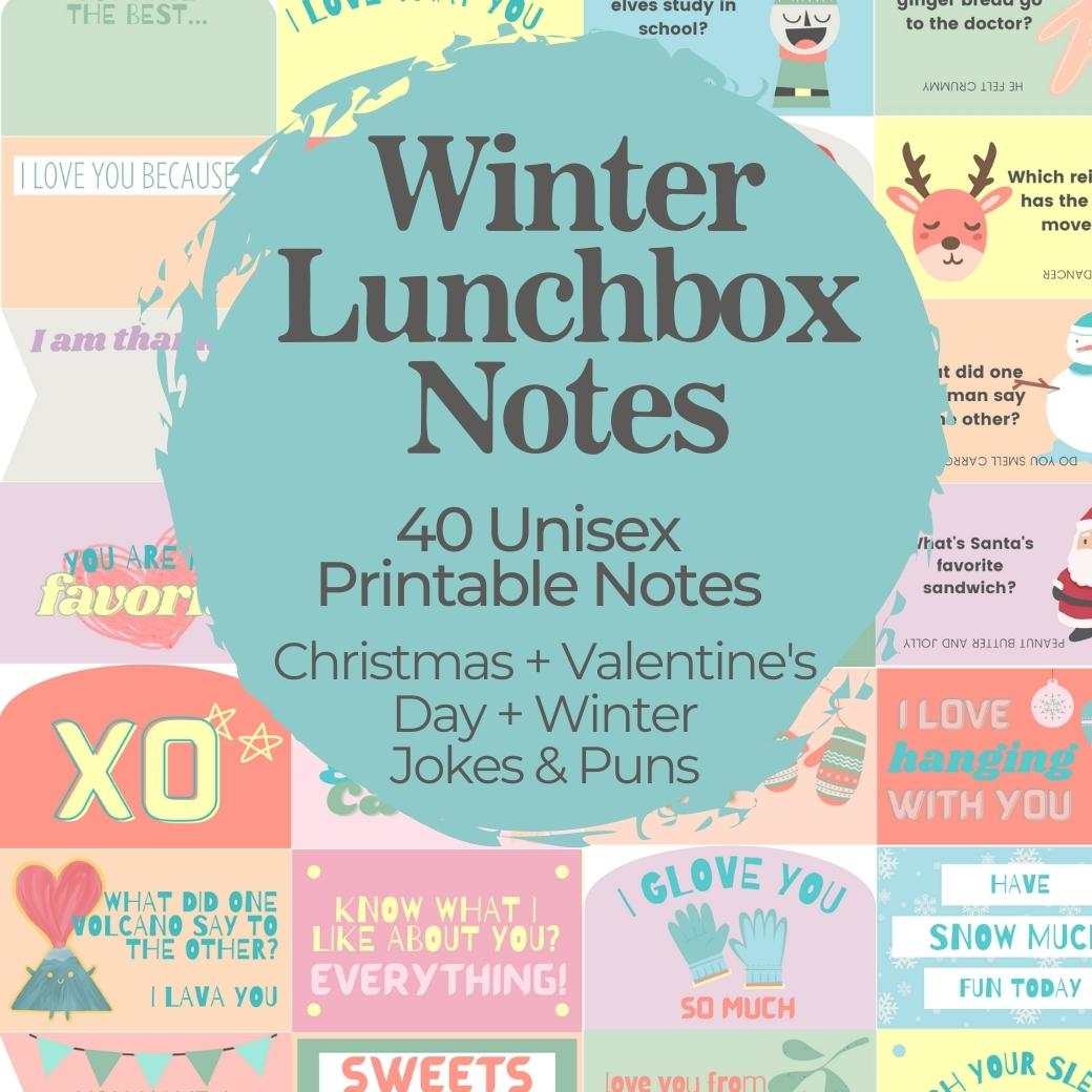 Winter Printable Lunchbox Notes by Birchmark Designs
