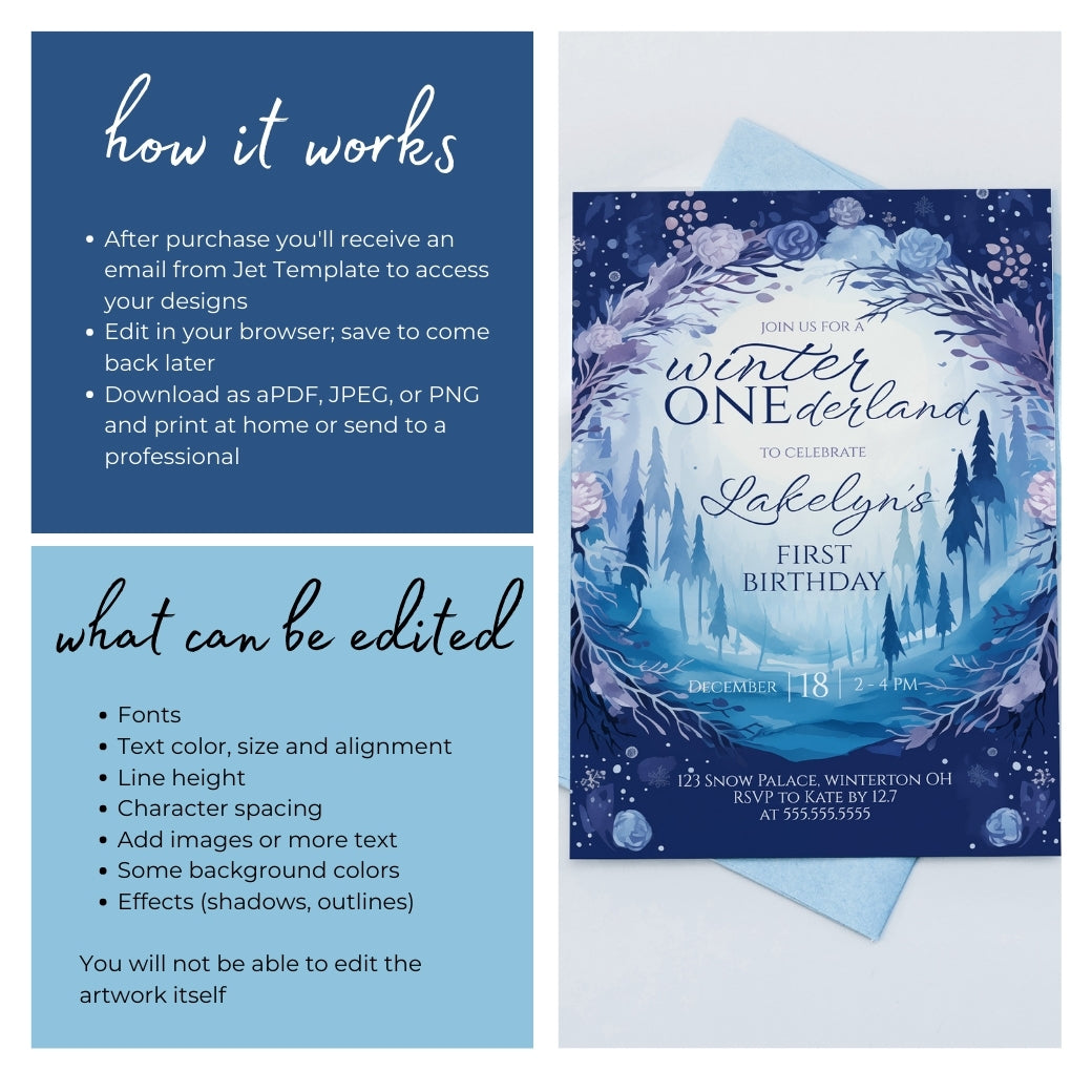 Winter Wonderland First Birthday Invite by Birchmark Designs