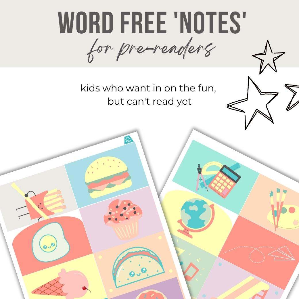 Printable Everyday Lunchbox Notes for Preschool and Kindergarten by Birchmark Designs