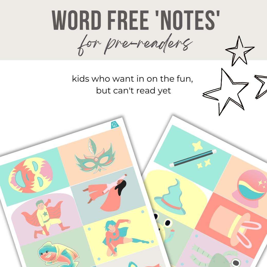 Printable Kid Faves Lunchbox Notes for Pre-Readers by Birchmark Designs