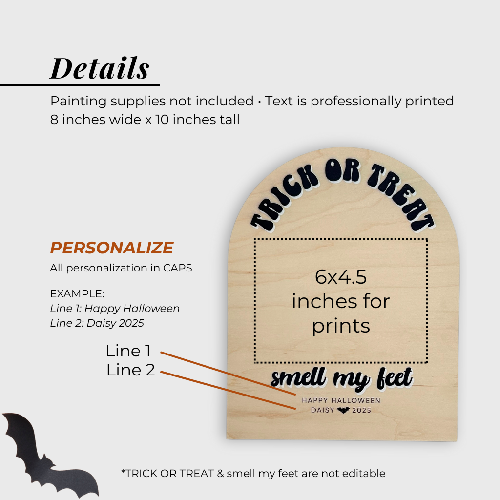 Trick or Treat Halloween Footprint Sign
