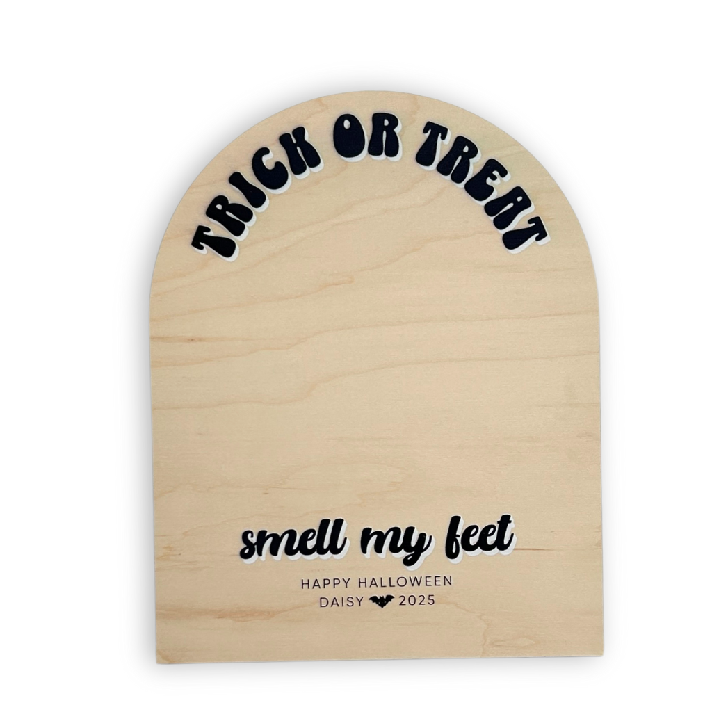 Trick or Treat Halloween Footprint Sign
