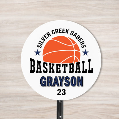 School Spirit Wooden Yard Sign - Basketball