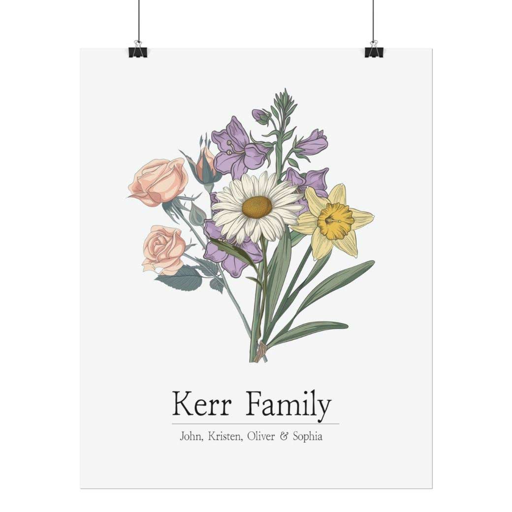 Birth Flower Bouquet Poster