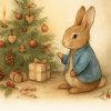Storybook Bunny Christmas Ornament
