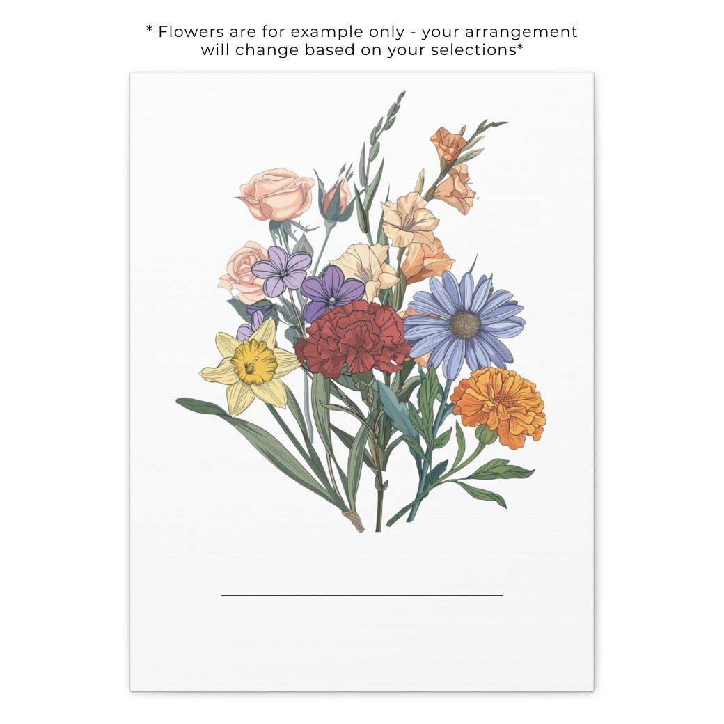 birth flower canvas ready for text