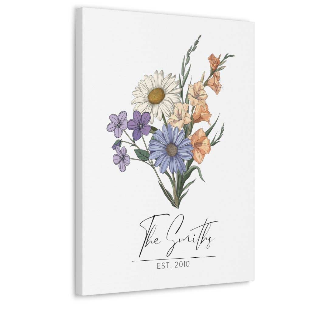 birth flower canvas side