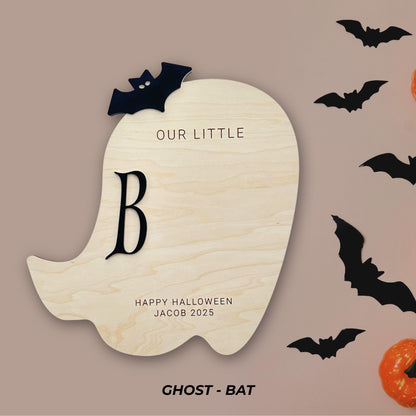 Personalized Halloween ghost decoration with &