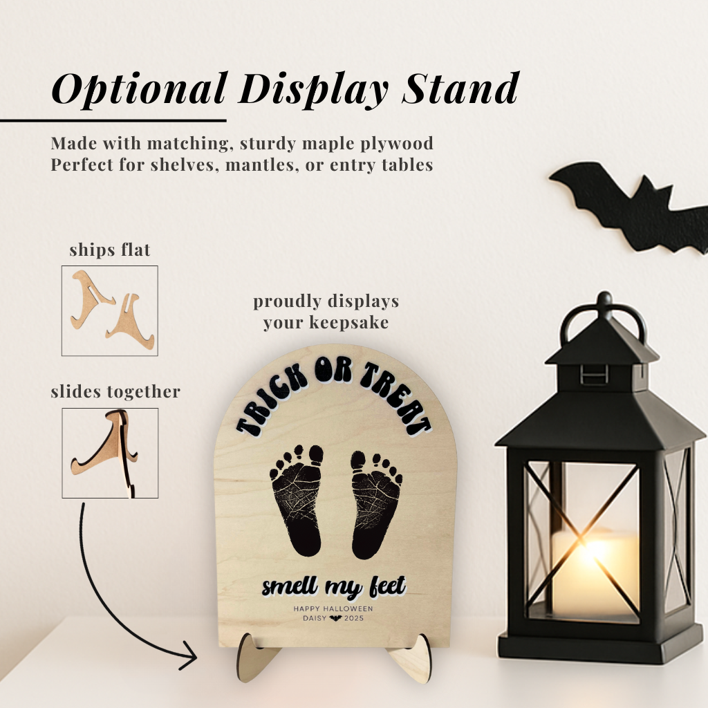 Trick or Treat Halloween Footprint Sign