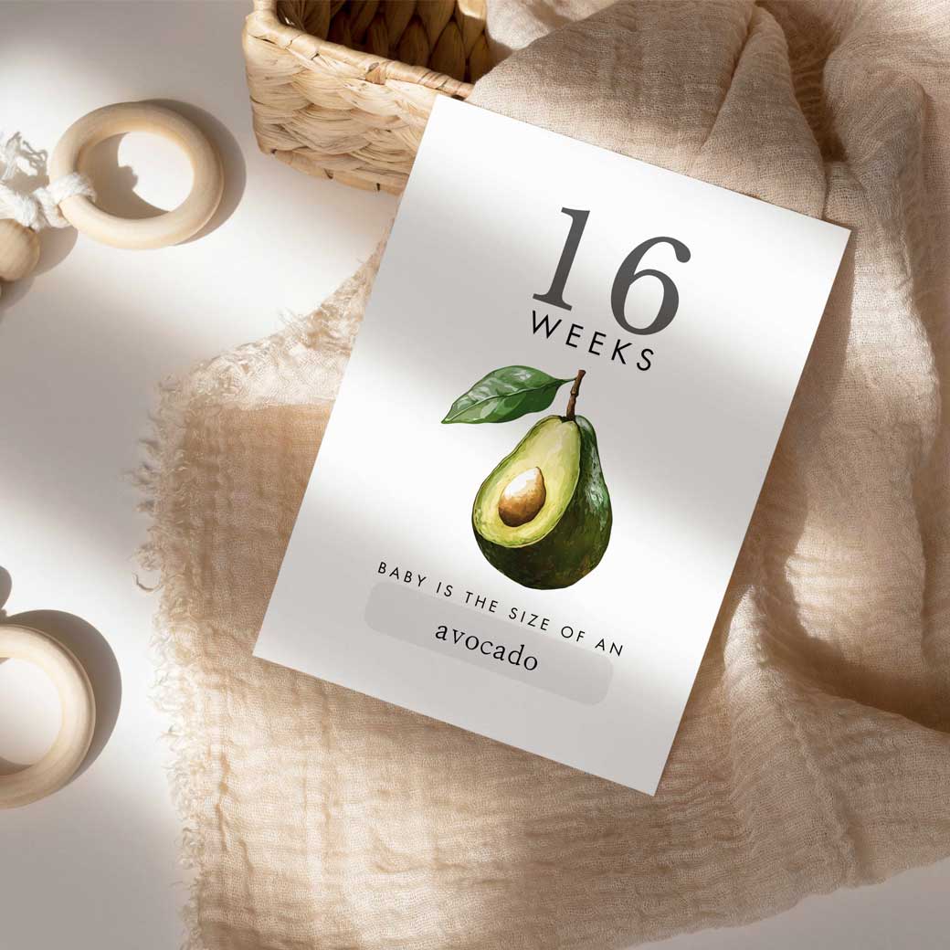 Fruits &amp; Veggies Printable Pregnancy Milestone Cards