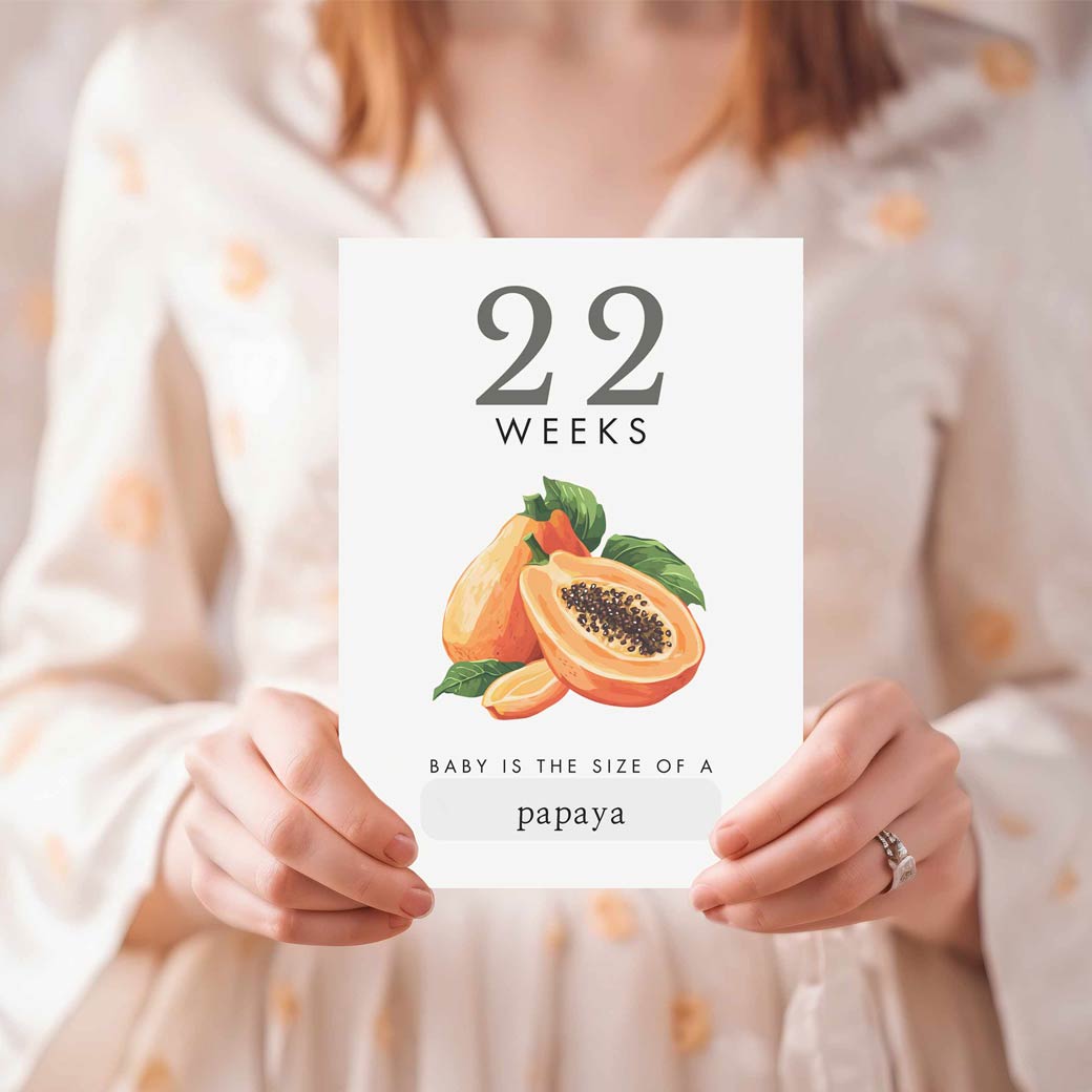 Fruits &amp; Veggies Printable Pregnancy Milestone Cards