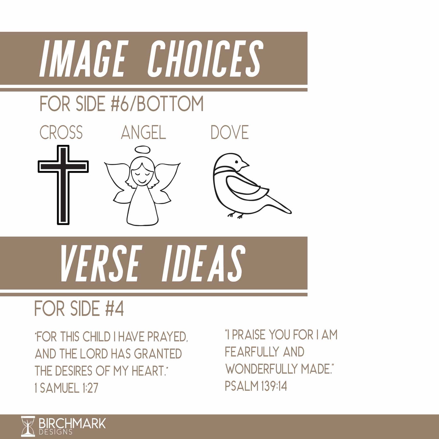 Image and Verse Options for Baptism Block