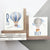 L shaped hot air ballon nursery bookends in gray