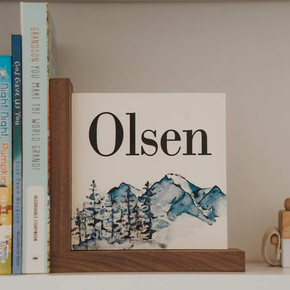 Blue Mountain Personalized Bookend Set