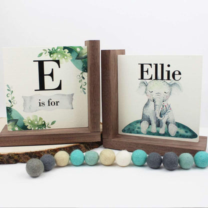 Elephant safari nursery bookends