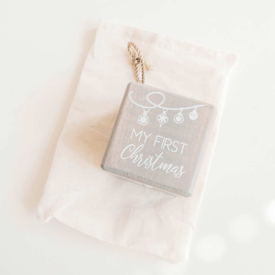 Baby's First Christmas Ornament in Wheat by Birchmark Designs