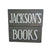 Personalized wooden bookends in gray