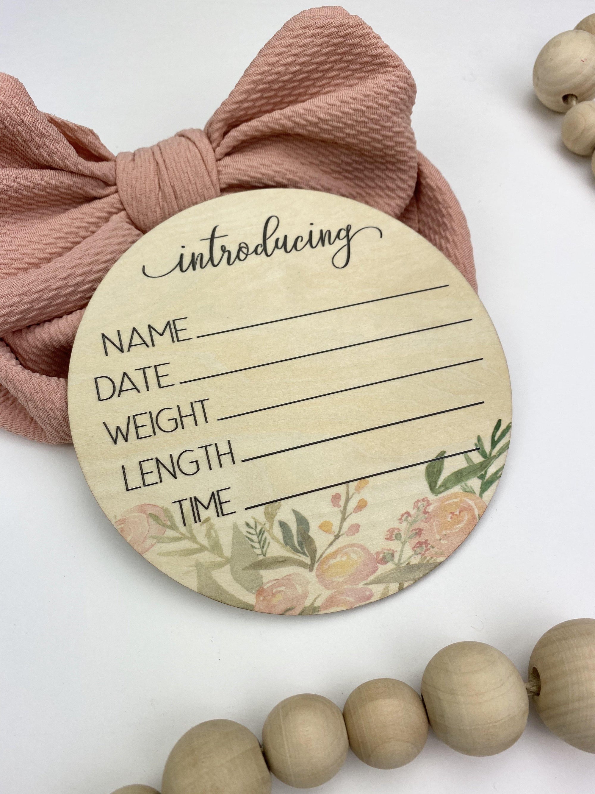 Introducing Baby Girl Birth Stat Card - Birchmark Designs