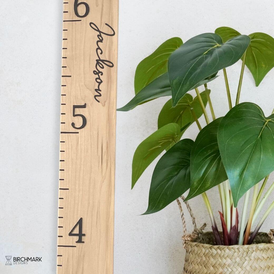 Maple Growth Chart Ruler Black Numbers Birchmark Designs