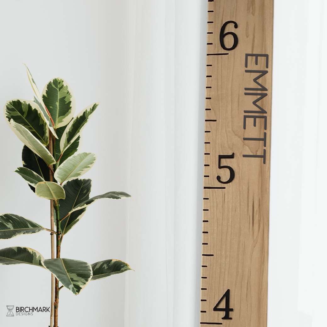 6 Inch Ruler Measurements, Engraved Growth Chart, Half Pint Ink