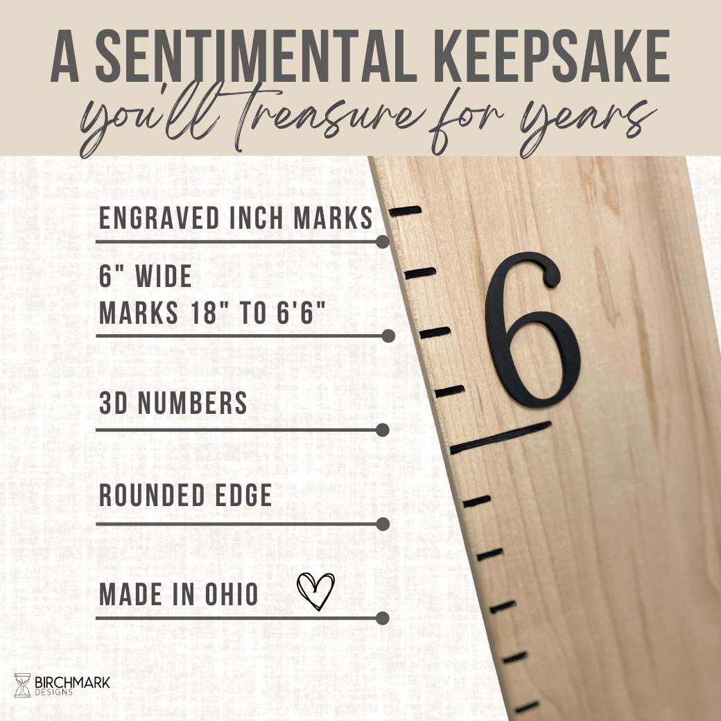 Modern Maple Growth Chart Ruler Birchmark Designs