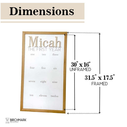 Micah One Year Milestone Photo Display - Birchmark Designs