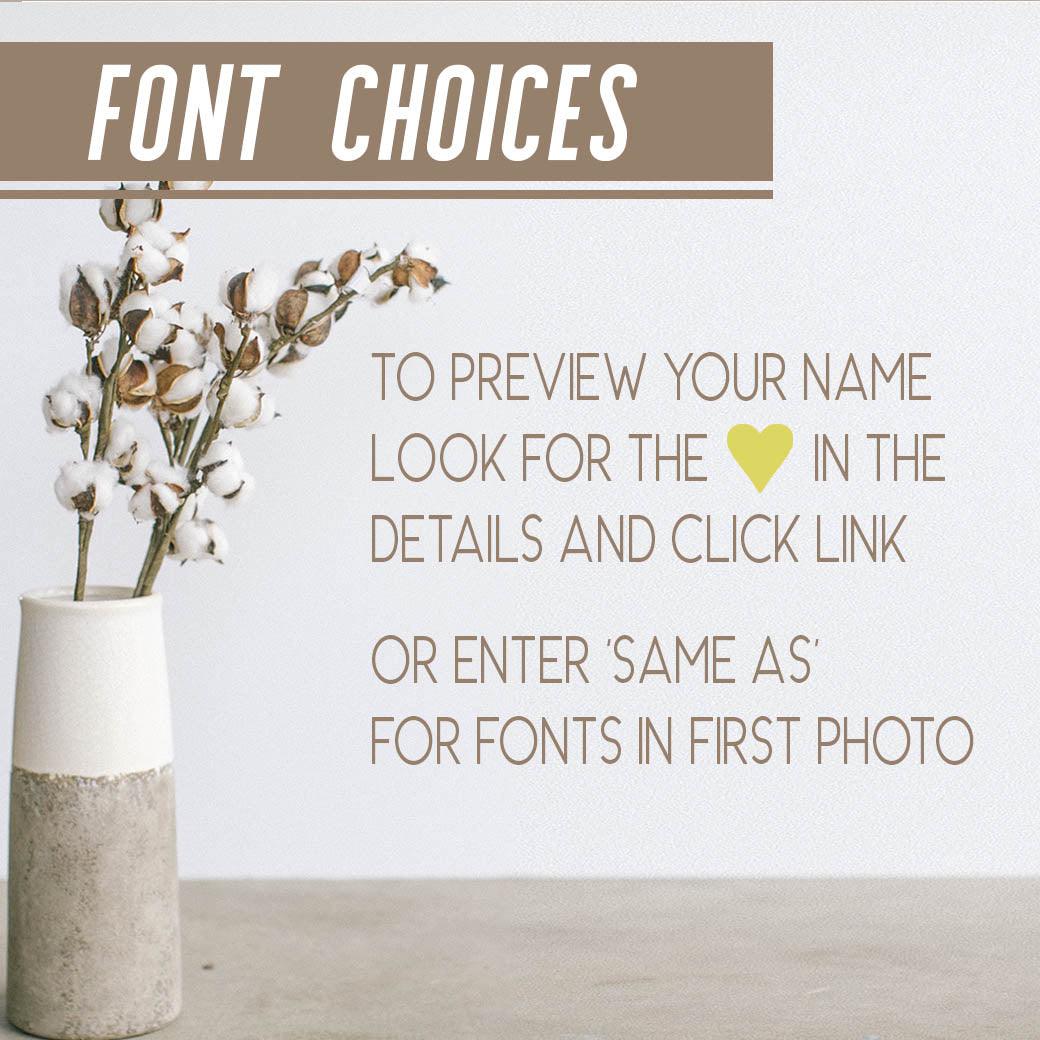 Font choice information