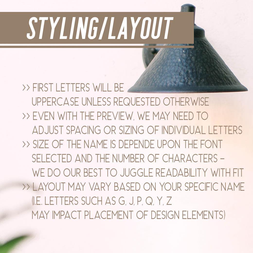 Instructions on styling and layout