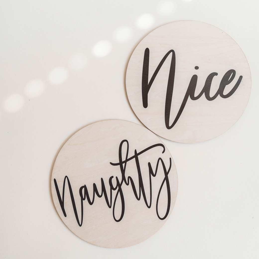 Naughty or Nice Holiday Signs - Birchmark Designs