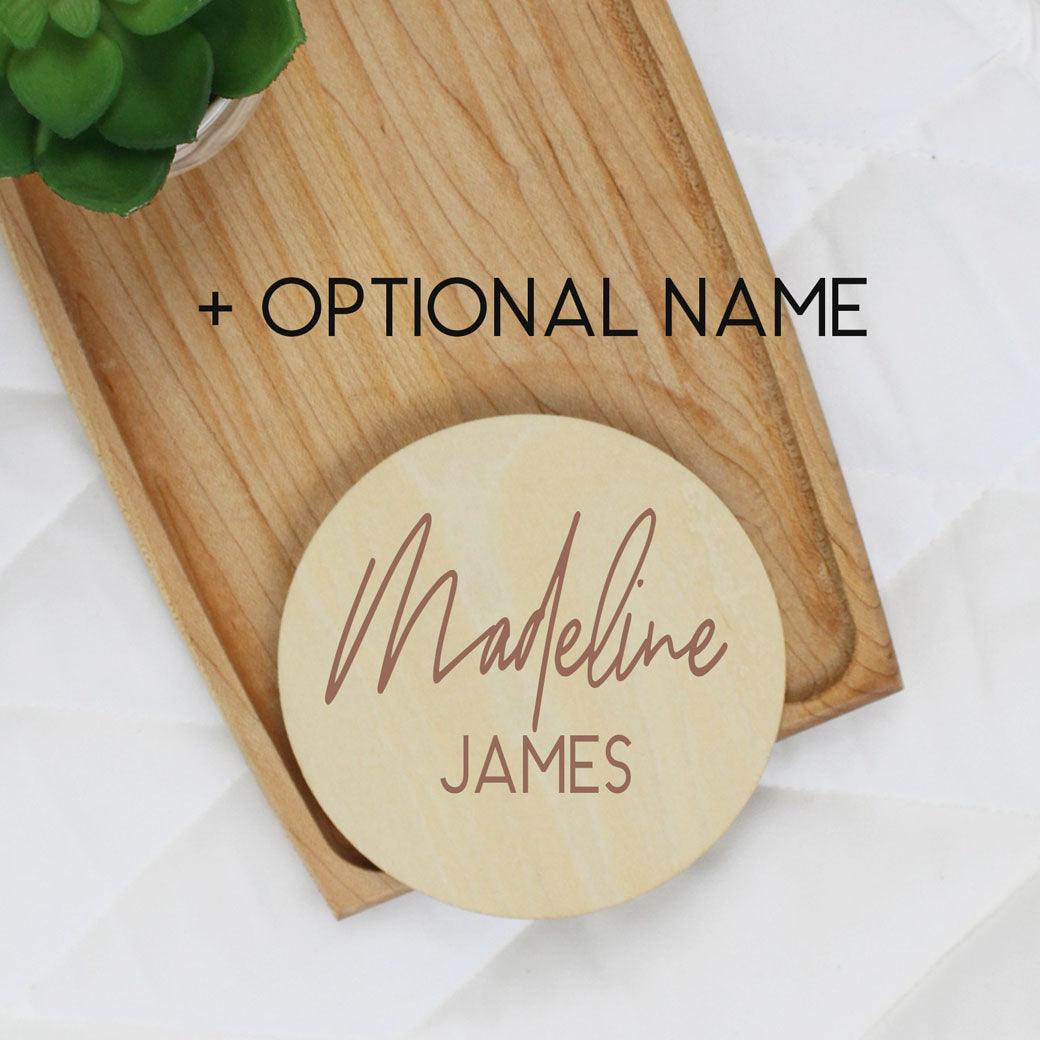 Sydney baby milestone cards showing name card