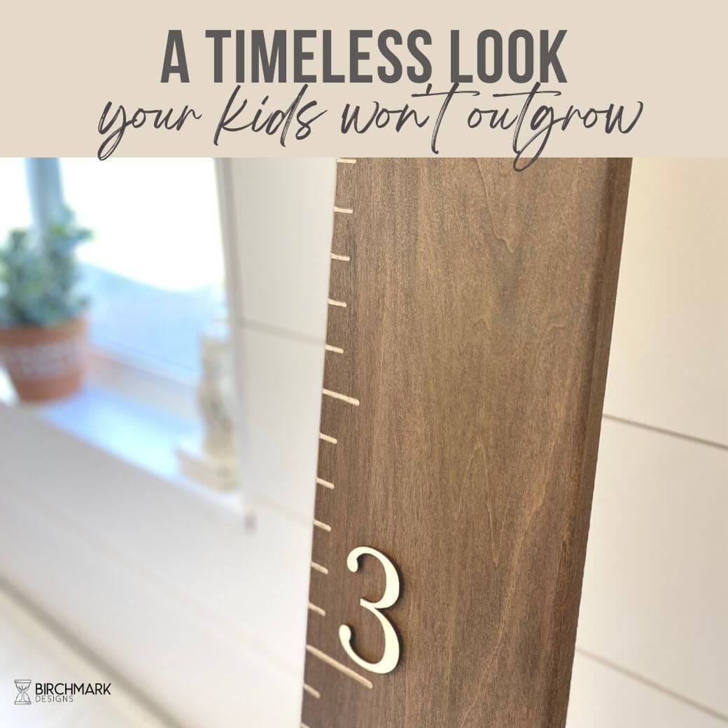 Walnut growth chart ruler by Birchmark Designs