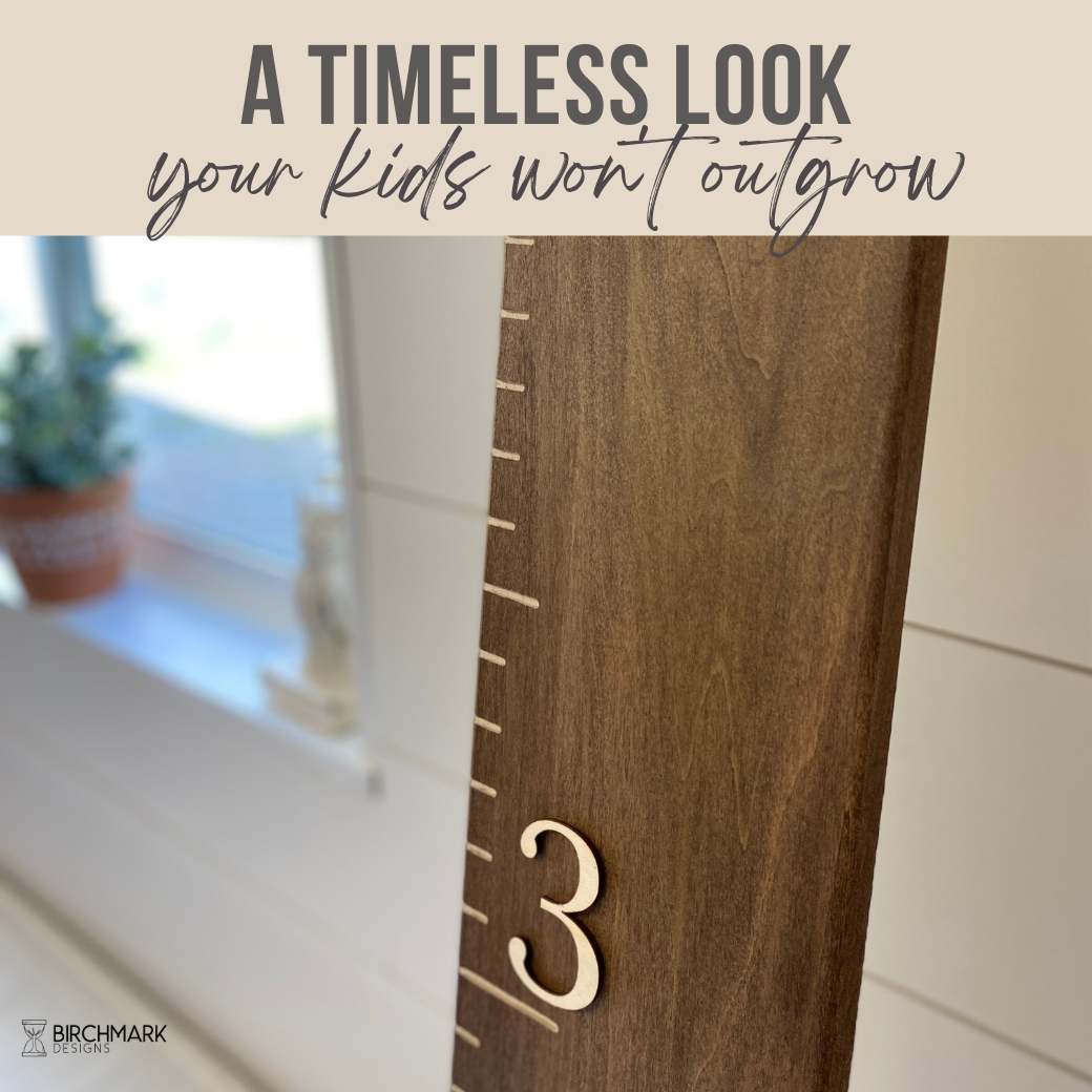 Walnut Growth Chart Ruler Timeless Design by Birchmark Designs