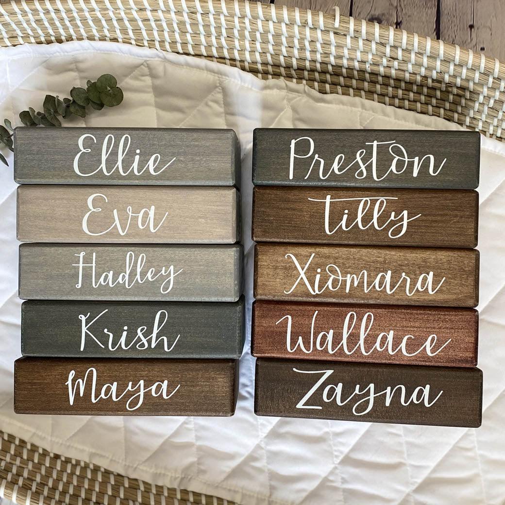 Color variations for Willow baby milestone name blocks